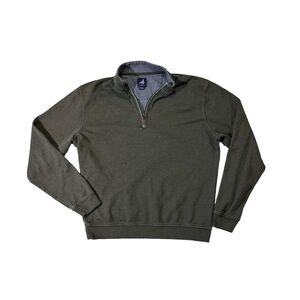 Johnnie-O mens M Medium green cotton lyocell blend 1/4 zip pullover sweater EUC